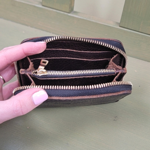 Portland Leather Goods Small Zip Wallet In 'Coldbrew" - Picture 4 of 6